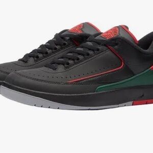 Jordan Black, Red, and Green Sneakers